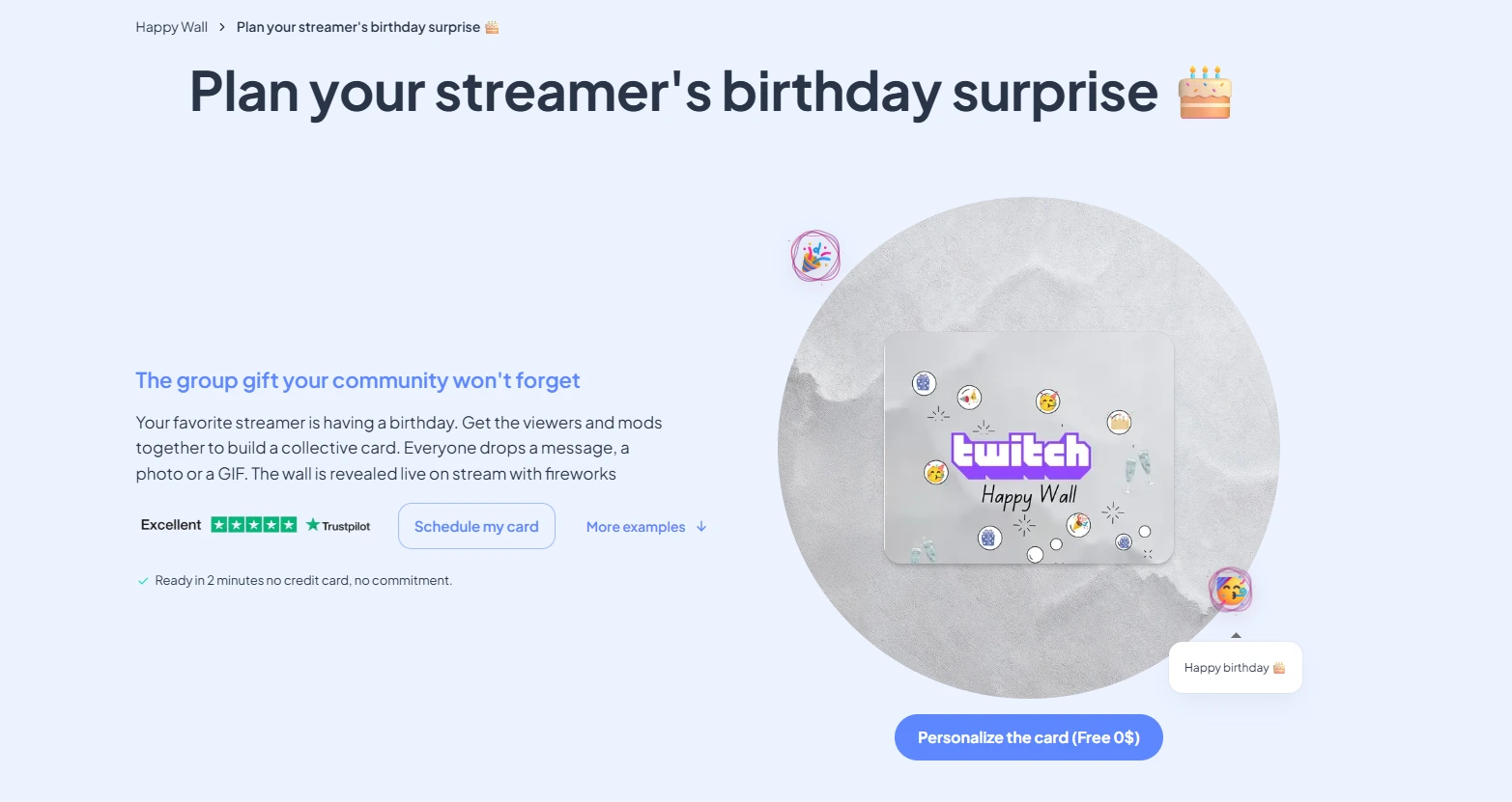 Happy wall audience for Twitch streamer birthday
