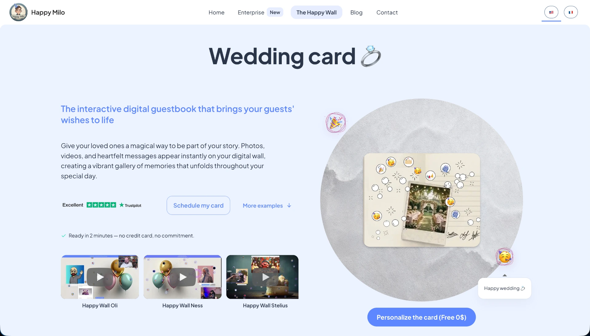 Happy wall weeding anniversary card